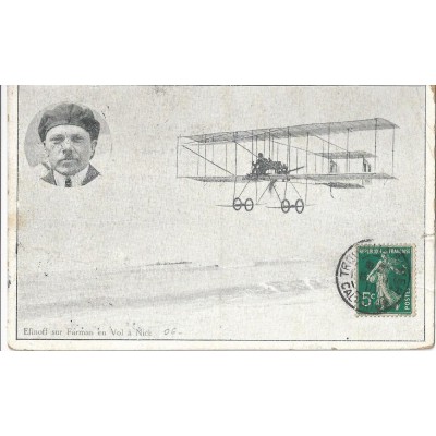 1910 - Efimoff sur Farman en vol à Nice
